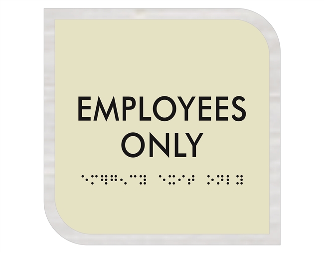 Employee Copy Sign Employees Only Sign (6.5 in. x 6.5 in.) For Sale | Braille Sign Pros LLC