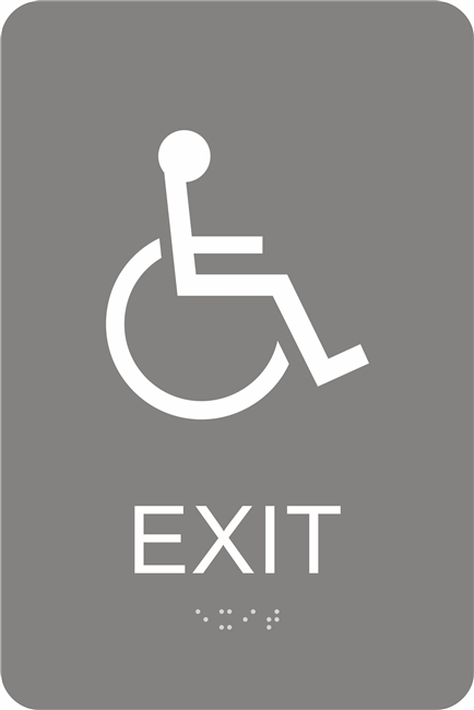 Asl Exit Sign ADA Exit Braille Sign
